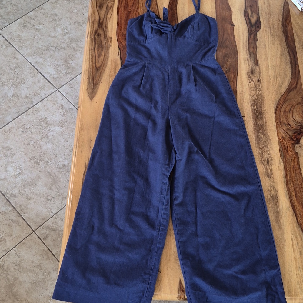 J Crew Front Tie, Romper 60% Linen-40% Cotton Sz 2